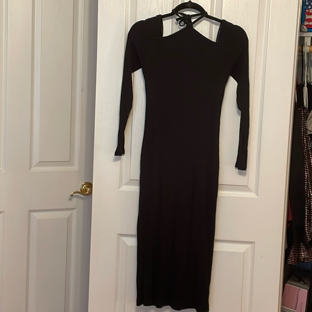 Long slimming soft lightweight sexy black dress size S